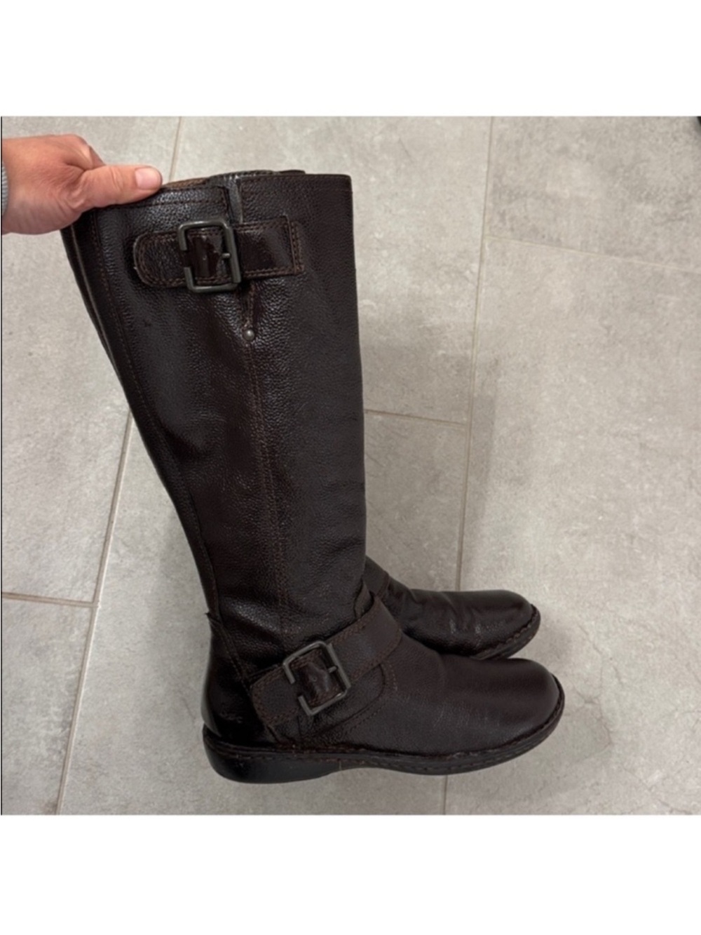 BOC Born Concept Leather Tall Riding Boots Sz 6.5 Brown Equestrian Comfy - Picture 8 of 12